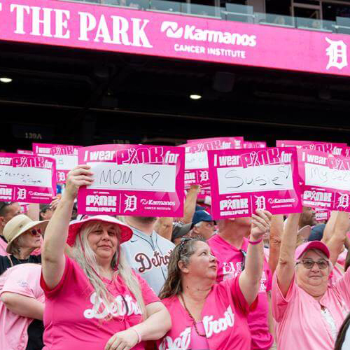 Karmanos, McLaren’s 12th Pink Out the Park with Detroit Tigers Inspires Sea of Pink at Comerica Park